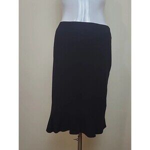 White House Black Market Pencil Skirt Ruffle Hem Size 2 Black